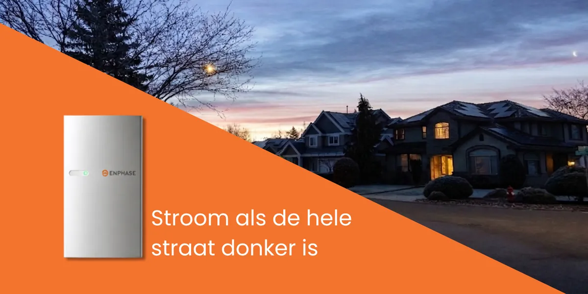Thuisbatterij met noodstroomfunctie houdt stroom terwijl de hele straat in het donker zit